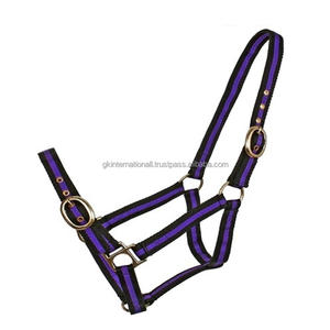 Top vente meilleure qualité produits équestres réglable en nylon matériau souple Logo personnalisé cheval licous - Product Image 5