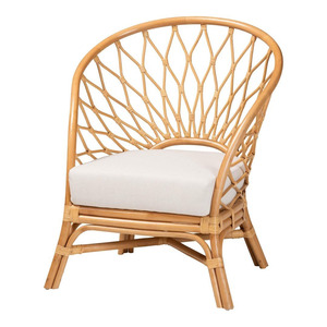 HNH Craft Durable Luxury Rattan <b>Wing</b> Back Leisure Occasional Arm <b>Chair</b> Modern Outdoor Furniture for Living Room Made Vietnam - Product Image 1