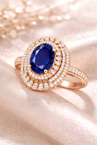 แหวนค็อกเทลหรูหราทรงวงรีประดับเพชรแบบแฟนซี ทอง 14K สำหรับสุภาพสตรี น้ำหนัก 1.2 กะรัต เพชรเลี้ยงในห้องปฏิบัติการ ประดับเพชรด้านข้าง 138 เม็ด ของขวัญสำหรับงานหมั้น - Product Image 5