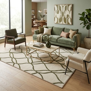 Alfombra de Lana Geométrica Hecha a Mano de Lujo con Pelo Corto y Largo, Alfombra Moderna para Área, Diseño Personalizado, Precio de Fábrica al Por Mayor - Product Image 3