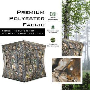 Tenda a terra a scomparsa portatile per 3 persone con porte per la caccia completa di borsa per il trasporto - Product Image 6