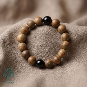 กำไลข้อมือไม้กฤษณาแบบใหม่ รุ่นคลาสสิก AL-SB-0016-12 พร้อมลูกปัดปะการังฟอสซิล 2 เม็ด ลูกปัดไม้กฤษณา 14 เม็ด ขนาด 12 มม. เครื่องประดับสำหรับทุกเพศ - Product Image 4