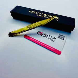 แหนบดึงขนตา GETUP BROSONS IMPEX ปลายหยัก 90 องศา ชุบทอง ทนทาน ขนาด 10 มม. ทำจากสแตนเลสสตีล - Product Image 3