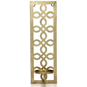 Modern Brass <b>Wall</b> Candle Holder Abstract Geometric Design Rectangle Shape Living Room Decor Multi-piece Package Christmas - Product Image 2