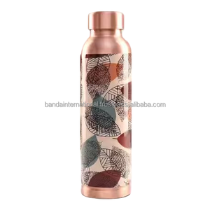 Top Quality Copper Drinking Bottle With <b>Sticker</b> And Polish Finished For Drinking And <b>Kitchen</b> Use Copper Bottle Leak Proof - Product Image 4