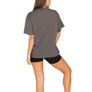 Camiseta de Cuello Redondo Extra Grande para Mujer, Color Sólido, Corte Holgado, Manga Corta, Algodón Jersey, Transpirable, Estilo Primavera Verano - Product Image 2