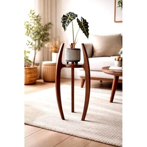 Support à plantes à plusieurs niveaux en bois de Sheesham sculpté à la main, vente en gros |   Aqdus Saleem - Product Image 2