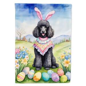 Multicolor <b>Easter</b> <b>Egg</b> <b>Hunt</b> Garden Flag Banner Black Poodle Decorative Yard Artwork for Patio and Flower Beds - Product Image 1