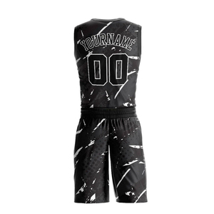 SOSH4 Custom Unisex Basketball <b>Jersey</b> Set Black Blue Yellow Mesh Breathable % Polyester All Seasons <b>Sport</b> Wear Size M - Product Image 3