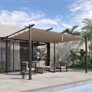 Pergola Retrattile in Alluminio 10x13 per Esterni, Tettoia Ombreggiante per Patio, Giardino, Veranda, Feste e Grigliate - Product Image 2