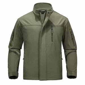 Veste Softshell Homme Haute Qualité OEM ODM Vente en Gros Impression Logo Personnalisé Manches Longues Fermeture Éclair Frontale Tissu Teint - Product Image 1