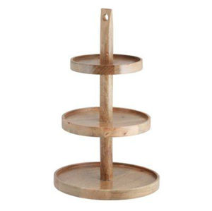 Support à gâteau en bois au design élégant avec poignée métallique, 2 niveaux, finition marron, pour la maison, les mariages, les anniversaires, les fêtes, outils de présentation de gâteaux - Product Image 2
