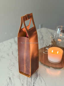 Porta Vino de Cuero Genuino de Diseño Boutique, Elegante Funda Protectora para Botellas de Vino, Funda de Regalo para Bebidas de Alta Calidad LEB-0089 - Product Image 3