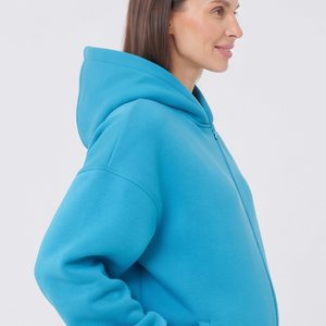 Drop Shoulder Maternity Hoodie Women Pregnancy <b>Zipper</b> Oversized Maternity Hoodies Ladies 550gsm Fleece Cotton Maternity Hooded - Product Image 5