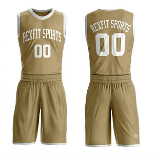 Maillot de basket-ball pour homme Rexfit Sports personnalisé, respirant, personnalisé avec nom, numéro, logo d'équipe, ensemble d'uniformes de football - Product Image 1