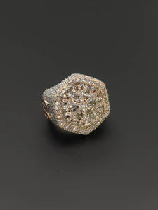 Bague de fiançailles personnalisée en forme de flocon de neige, sertie de diamants Moissanite, style Hip Hop, en argent 925 plaqué or rose et rhodium, pour homme - Product Image 5