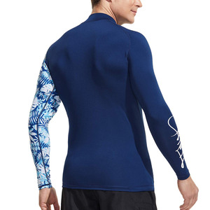 Chemise de compression à manches longues pour homme, anti-UV, impression par sublimation, écologique, séchage rapide, polyester/nylon, bleu - Product Image 4