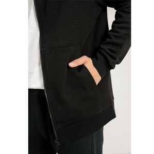 Chándal con Capucha Negro para Hombre, Cierre Completo con Cremallera, Ropa Casual, 100% Algodón, Corte Regular, Color Sólido, Bolsillos Laterales, Estilo Otoñal - Product Image 6