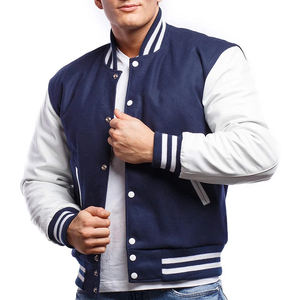 Chaquetas Varsity estilo estadounidense con logotipos personalizados para hermandades, fraternidades, escuelas y universidades, cuerpo 100% lana pura y mangas de cuero. - Product Image 5