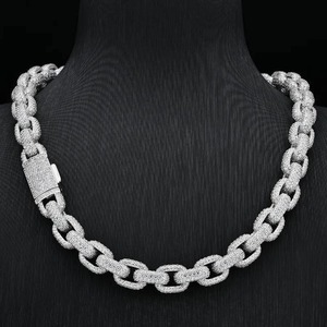 Chaîne cubaine en diamant de laboratoire plaqué or 18 carats, idéale pour la mode et les cadeaux, disponible en gros – Offre spéciale - Product Image 3