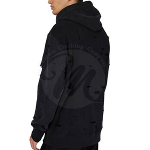 Sweat-shirts déchirés fabriqués au Pakistan, couleur personnalisée, logo personnalisé, sweat-shirt déchiré décontracté - Product Image 4