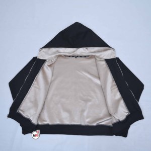 Sudadera con Capucha Reversible Negra para Hombre, Cierre de Cremallera, Corte Regular, Felpa, Estilo Casual para Otoño, con Logotipo y Diseño Personalizados - Product Image 5