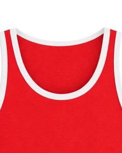 Débardeur Homme Personnalisé Bleu et Blanc à Bordures Contrastantes, Gilet en Coton Sans Manches Couleur Unie, Décontracté pour l'Été, la Gym, l'Entraînement et le Fitness - Product Image 5