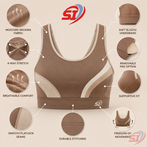 Womens High Support <b>Racerback</b> Sports <b>Bra</b> Custom Breathable Quick Dry Yoga Fitness <b>Bra</b> Crystal Decoration 100% Polyester - Product Image 6