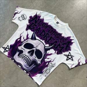 T-shirt pour homme en coton 100% délavé à l'acide, coupe oversize, épaules tombantes, design personnalisé avec strass, style streetwear, décontracté, uni, séchage rapide - Product Image 6