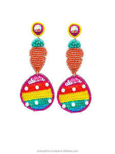Pendientes de Aro con Cuentas de Semillas de Hojas Tropicales, Lindos, Ligeros, Tamaño Personalizado, Joyería de Diseño Bohemio para Vacaciones de Verano, Venta al por Mayor - Product Image 4