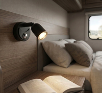 Lampe de lecture intérieure LED dimmable pour camping-car 12V, rechargeable Type-C Type-A, pour camping-car, bateau, lampe murale de chevet