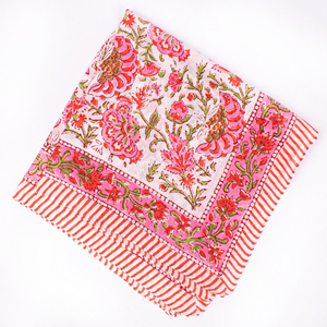 Organic Cotton Square Bandana Floral Pattern Pink <b>White</b> Casual Summer Scarf Multifunctional Lightweight <b>Wrap</b> - Product Image 6