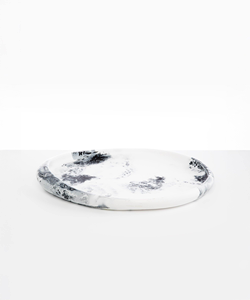 Elegant Smooth Serving Platter Colorful <b>Marble</b> Texture Resin <b>Tray</b> Stylish Look Polished Technique for Party Soup Snacks Salads - Product Image 2