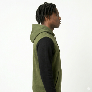Gilet sans manches à capuche vert olive pour homme, en molleton tricoté, coupe droite, couleur unie, style décontracté pour l'automne - Product Image 4