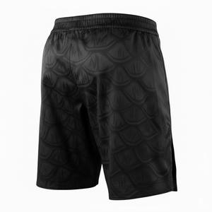 Shorts de combat MMA personnalisés pour hommes, design noir embossé, shorts d'entraînement OEM - Product Image 3