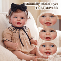 Boneka Bayi Reborn Babeside 20 Inch Vead, Perempuan, Rambut Pendek Keriting Coklat, Vinyl, Mini, Lucu, Senyum Menyembuhkan, Mirip Asli, Grosir