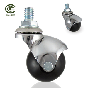 Roulette à billes de 1,5 pouce avec tige filetée de 1/2 pouce, roue pivotante en plastique chromée pour chaise, chariot et porte-chaussures robustes - Product Image 6