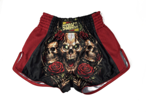Pantalones Cortos de Muay Thai para Hombre SAQIB&CO, Estampado de Calavera y Rosas, Ropa de Artes Marciales Mixtas, Pantalones Cortos de Lucha Transpirables de Poliéster - Product Image 5