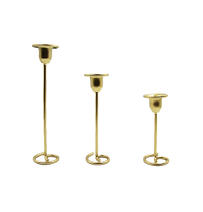 Portavelas de latón dorado moderno para bodas, eventos festivos, soporte de vela con acabado metálico liso para decoración del hogar, centro de mesa - Product Image 4