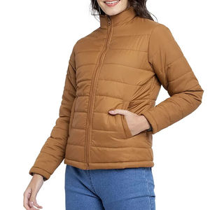<b>Lightweight</b> Quilted Puffer <b>Jacket</b> Women's Autumn Warm Windproof Zipper Front Turtleneck Solid Color Casual Outerwear with - Product Image 5