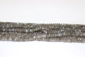 Cuentas Rondelle facetadas de piedra lunar gris de 3-4mm al por mayor 13 pulgadas para la fabricación de joyas piedras preciosas naturales - Product Image 2