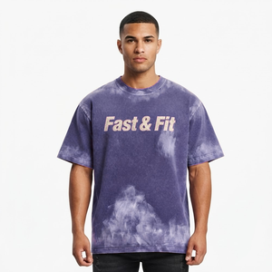 T-shirt personnalisé délavé style streetwear pour homme – Confortable, haute qualité, 100 % coton, séchage rapide, respirant - Product Image 1