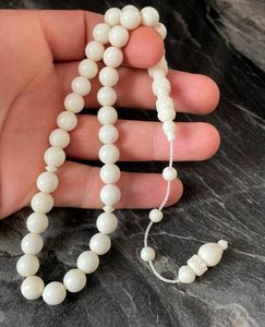Tasbih de qualité supérieure, 100 perles, chapelet de prière en os de buffle, Misbaha Subha pour musulmans, perles de prière islamiques naturelles à bas prix - Product Image 2