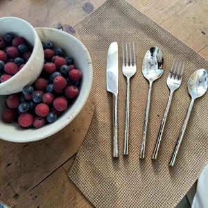 Minimalist Silver Plated Cutlery Set <b>Mirror</b> Polish Long Handle Wedding Utensils Metal Dinner Spoon Fork Knife - Product Image 2