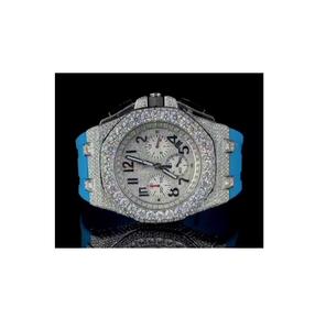 Montre personnalisée sertie de diamants Moissanite de clarté VVS pour hommes et femmes, mouvement à quartz analogique, cadran en verre, style professionnel - Product Image 1