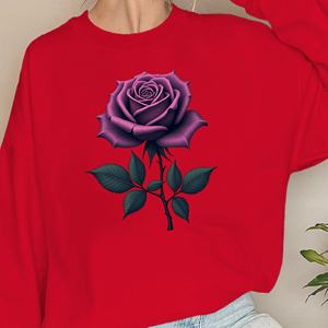 Sudaderas de mujer con ilustración de Rosa morada detallada - Product Image 3