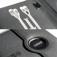 Carnet OEM CARDSILK avec batterie externe, couverture rigide en cuir PU, coffret cadeau, agenda multifonctionnel pour logo personnalisé d'entreprise