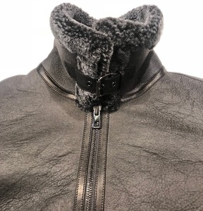 Genuine Leather <b>Shearling</b> Aviator <b>Jacket</b> <b>Men's</b> Premium Sheepskin Fur Winter Coat Warm Luxury Outerwear Style - Product Image 2