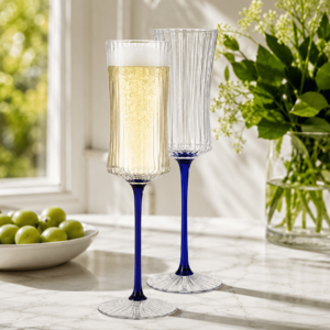 Copas de champán de borosilicato hechas a mano de 160 ml, de colores, sin plomo, con tallo, para brindar con vino espumoso Prosecco - Product Image 1