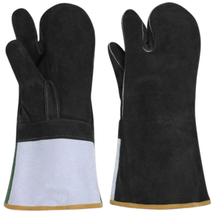 Reinforced Cowhide Split Leather Oven <b>Gloves</b> Reflective Safety Cuff General Purpose Industrial Construction Safety Bakery <b>Gloves</b> - Product Image 4